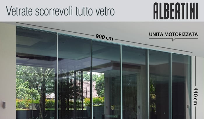 Vetrate scorrevoli tutto vetro apexfine